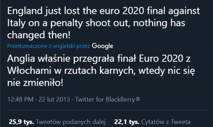 PROROCZY TWEET kibica sprzed 8 lat nt. finału Euro 2020!